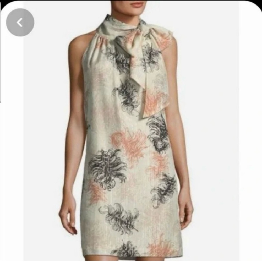 Trina Turk Cream and Black Floral Mini Dress